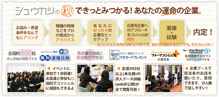 シュウカツの秋できっとみつかる。あなたの運命の企業!